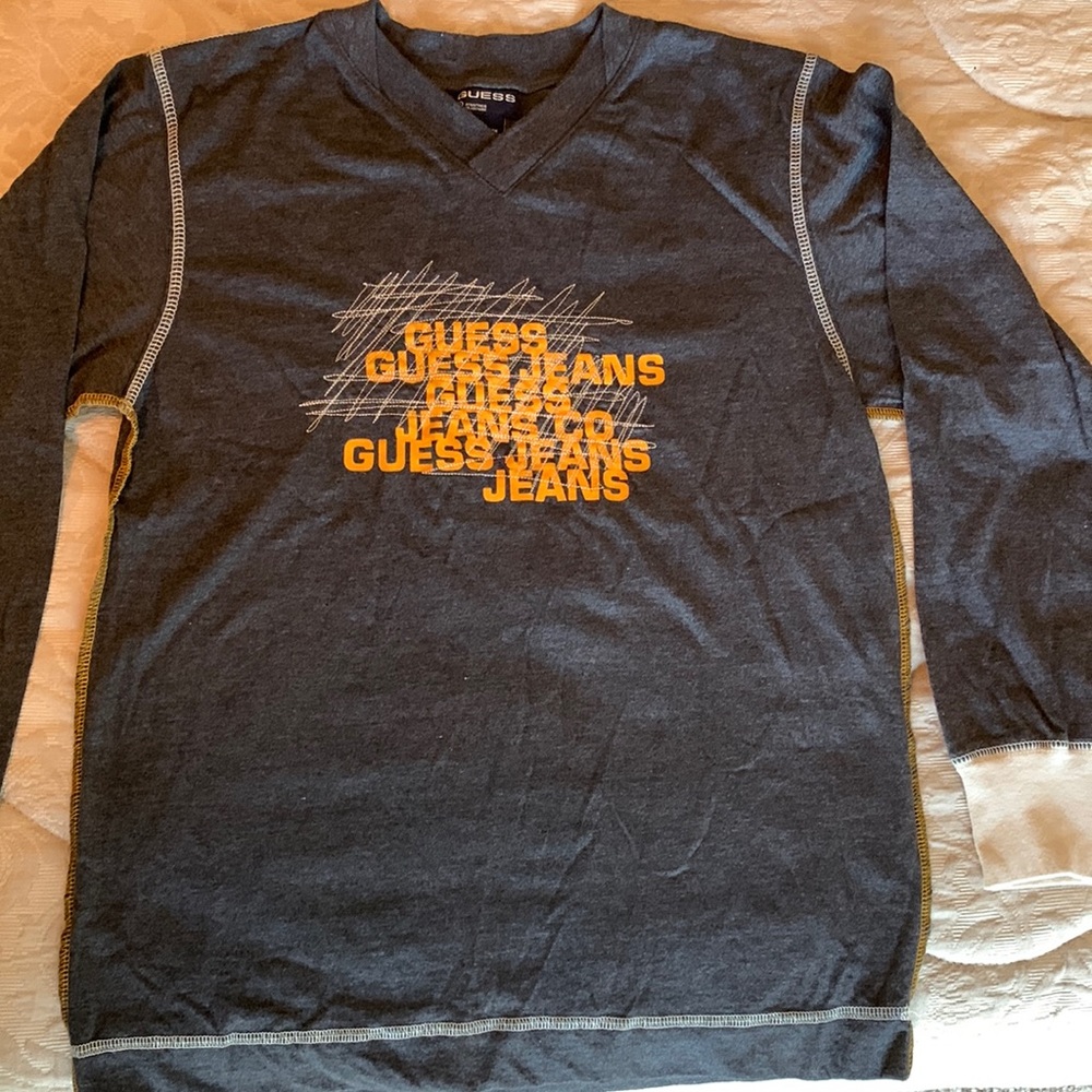 M Guess long sleeve charcoal grey-new with tags!